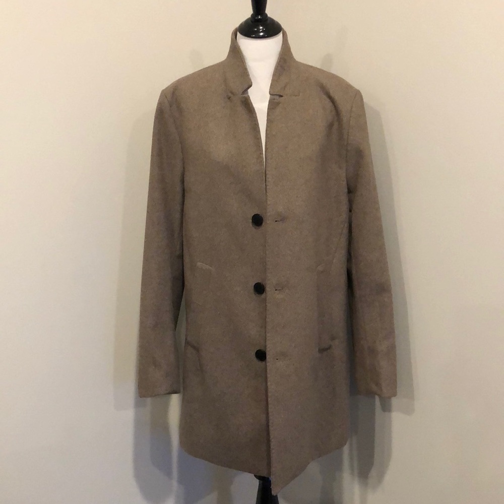 Men’s Tan H&M Long Peacoat - Picture 1 of 6
